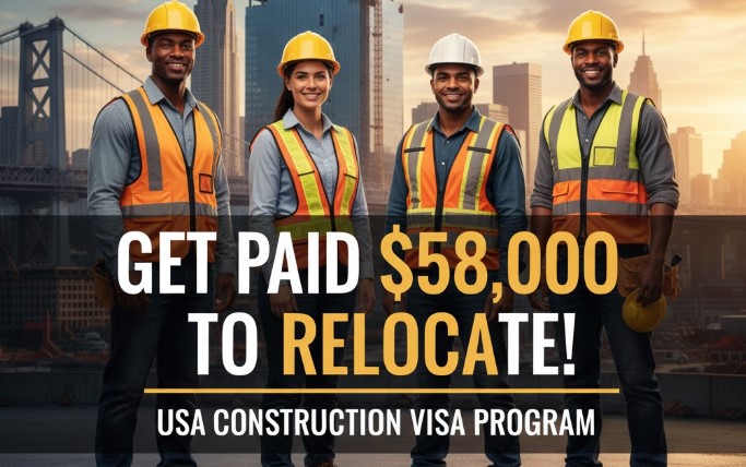 Opportunity to Get Paid $58,000 to Relocate to the USA via the USA Construction Visa Program